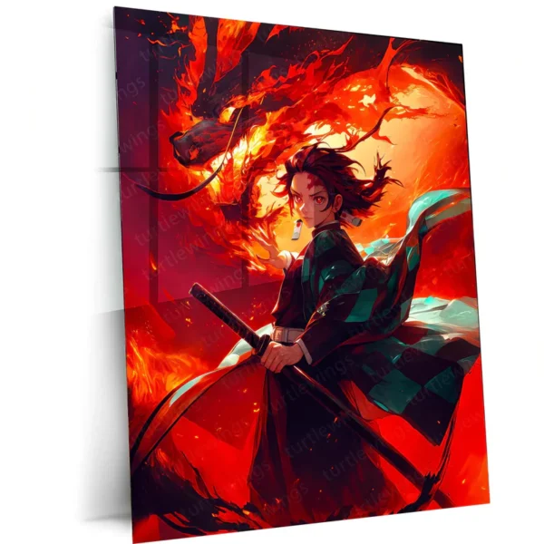 Anime Metal Poster | Tanjiro Demon Slayer Metal Poster | Epic Anime Wall Art 01
