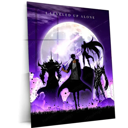 Solo Leveling Metal Poster | Sung Jin-Woo Shadow Monarch Wall Art | Anime Manhwa Decor 01