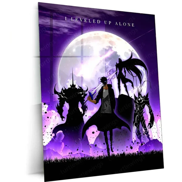 Solo Leveling Metal Poster | Sung Jin-Woo Shadow Monarch Wall Art | Anime Manhwa Decor 01
