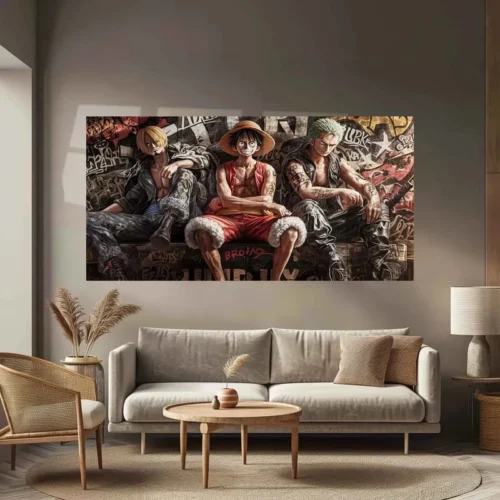 Luffy, Zoro & Sanji Metal Poster | One Piece Trio Wall Art | Straw Hat Pirates Decor - Image 2