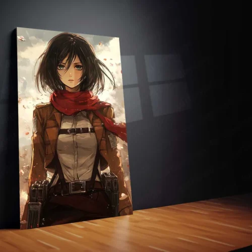 Anime Metal Poster | Mikasa Ackerman Metal Poster | Attack on Titan x Jujutsu Kaisen-Inspired Anime Art - Image 2
