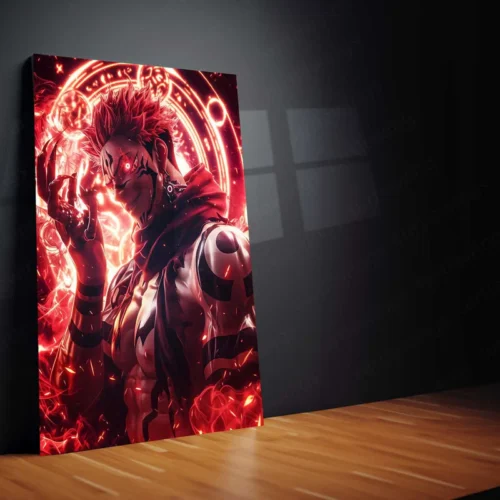 Anime Metal Poster | Ryomen Sukuna Metal Poster | Jujutsu Kaisen Villain Wall Art | Cursed Energy Decor - Image 2