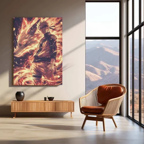 Naruto x Kurama Metal Poster ? Legendary Tailed Beast & Ninja Duo | Naruto Anime Wall Art - Image 3