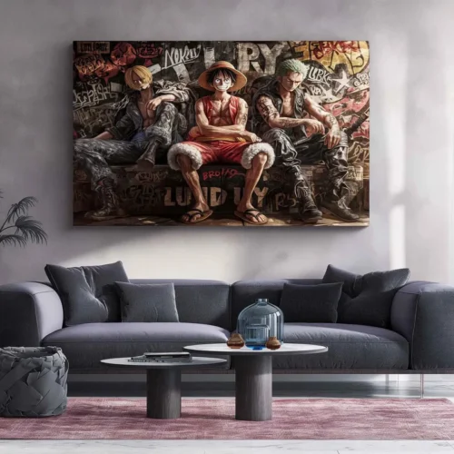 Luffy, Zoro & Sanji Metal Poster | One Piece Trio Wall Art | Straw Hat Pirates Decor - Image 3