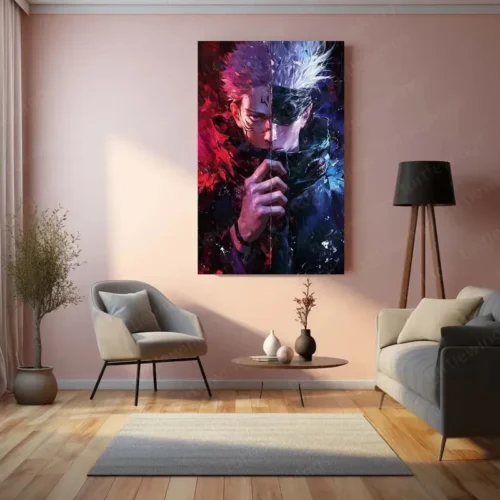Gojo & Sukuna Hyper-Realistic Metal Poster | Jujutsu Kaisen Wall Art - Image 3