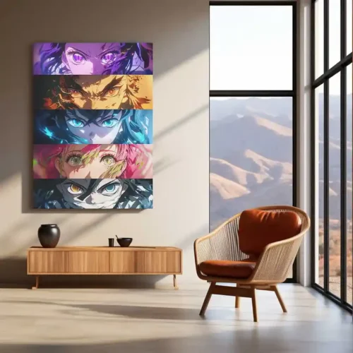 Upper Moon Eyes Metal Poster | Demon Slayer Villains Wall Art | Anime Decor - Image 3