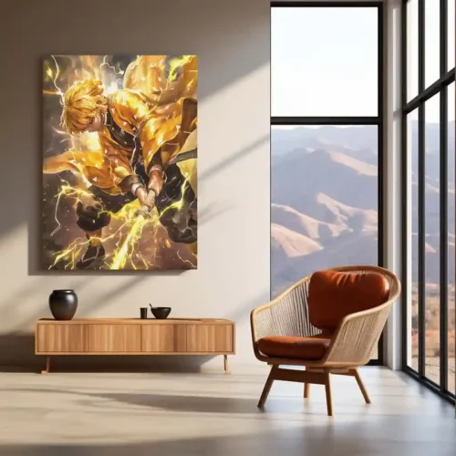 Zenitsu Agatsuma ? Thunder Breathing Metal Poster | Demon Slayer Anime Wall Frame - Image 3