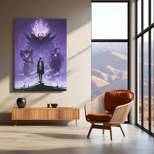 Solo Leveling Metal Poster | Sung Jin-Woo Shadow Monarch Wall Art | Anime Manhwa Decor 03 - Image 3