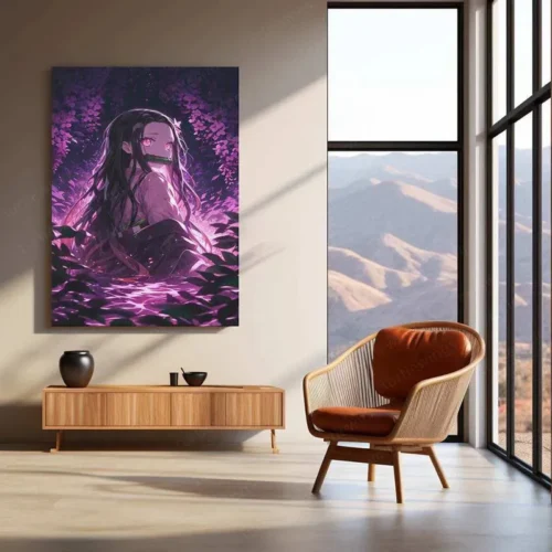 Nezuko Kamado Metal Poster ? Demon Slayer?s Fiery Protector | Stunning Nezuko Anime Wall Art 2 - Image 3