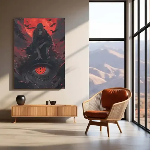 Anime metal poster | Itachi Uchiha ? Moonlit Mangeky? Metal Poster | Naruto Anime Wall Frame - Image 3