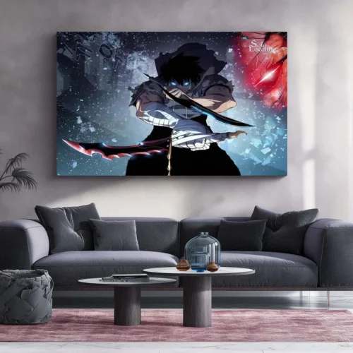 Solo Leveling Metal Poster | Sung Jin-Woo Shadow Monarch Wall Art | Anime Manhwa Decor 13 - Image 2