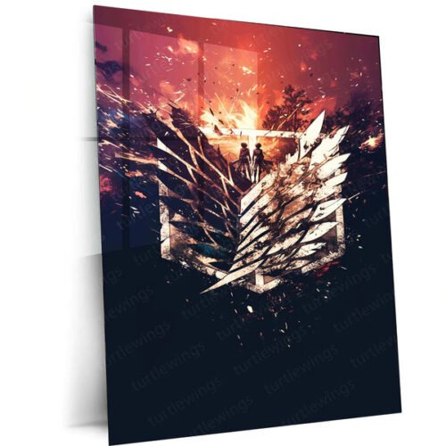 Attack on Titan Metal Poster ? Epic Anime Wall Art | Colossal Battle Decor