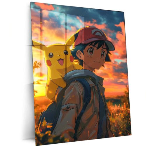 Ash & Pikachu?s Love - Pok?mon Metal Poster | Heartfelt Friendship | Iconic Duo Wall Art