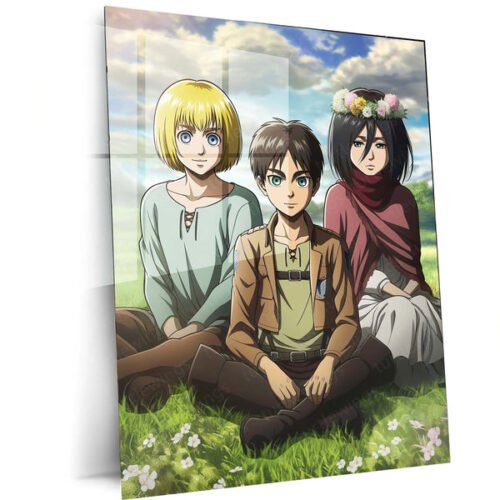 Anime Metal Poster | Eren, Mikasa & Armin Metal Poster ? Attack on Titan Tribute