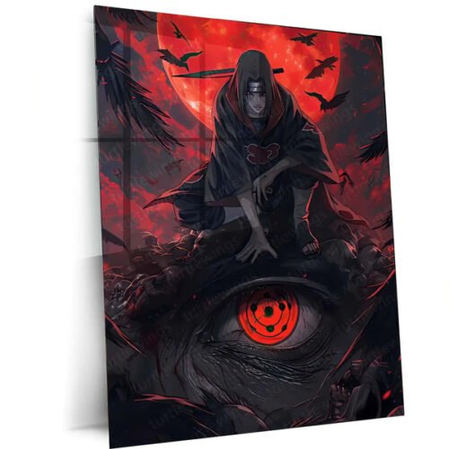 Anime metal poster | Itachi Uchiha ? Moonlit Mangeky? Metal Poster | Naruto Anime Wall Frame