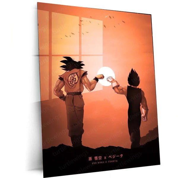 Anime Metal Poster | Son Goku ? Vegeta ? Dragon Ball Metal Poster | Saiyan Duo Wall Frame