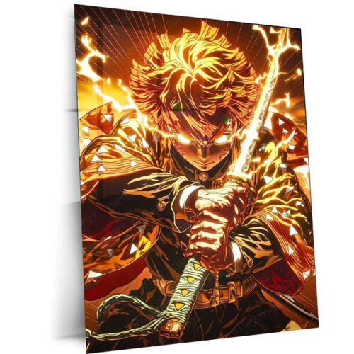 Zenitsu Agatsuma ? Thunder Breathing Metal Poster | Demon Slayer Anime Wall Frame