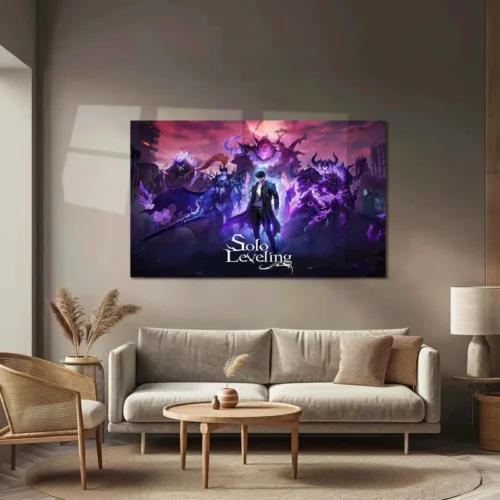 Solo Leveling Metal Poster | Sung Jin-Woo Shadow Monarch Wall Art | Anime Manhwa Decor 04 - Image 2