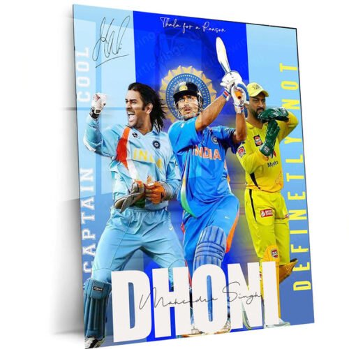 Cricket Metal Poster | MS Dhoni Thala 07 Metal Poster ? The Heart of Chennai Super Kings 1