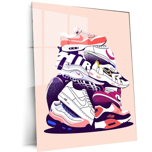 Abstract Metal Poster | Nike Sneaker Art Metal Poster ? Bold & Stylish Decor