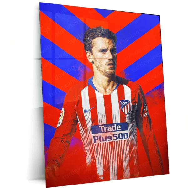 Antoine Griezmann Atl?tico Madrid Chevron ? Metal Frame | Stylish Football Wall Poster