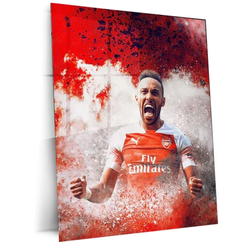 Arsenal Player Celebration ? Red Kit with Emirates & Puma Logo ? Metal Frame | Iconic Gunners Wall Art