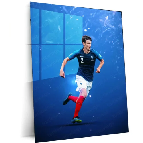 Benjamin Pavard France National Team Poster ? Blue Dynamic Art Metal Frame