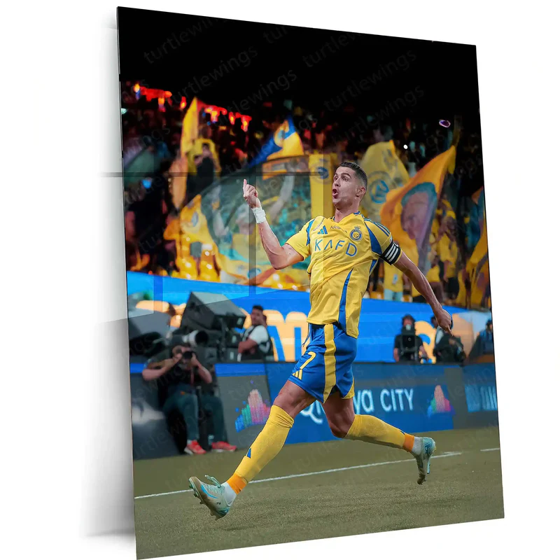 1 Cristiano Ronaldo Metal Frame | Football Legend Wall Art | CR7 Poster 01 - Image 1