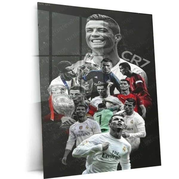 Cristiano Ronaldo Metal Frame ? Iconic Football Wall Art 3