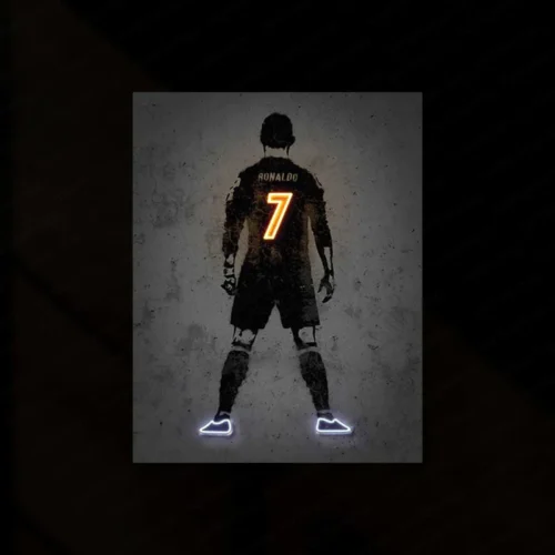 Cristiano Ronaldo Neon LED Wall Frame - Iconic Glow for Football Fans - Image 2