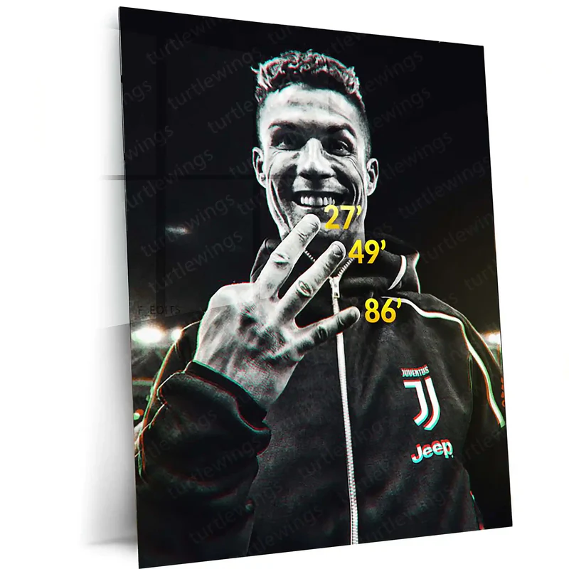 1 Cristiano Ronaldo ? Metal Frame | Iconic Football Wall Art 01 - Image 1