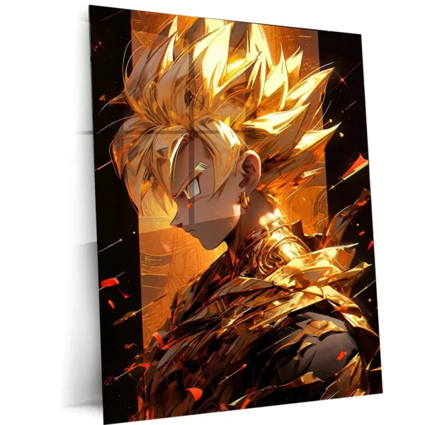 Goku Dragon Ball Z Metal Poster | Saiyan Warrior Wall Art | Anime Power-Up Decor