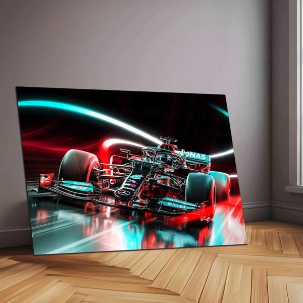 Mercedes-AMG Petronas F1 Metal Poster | Formula 1 Racing Artwork | Silver Arrows Wall Decor