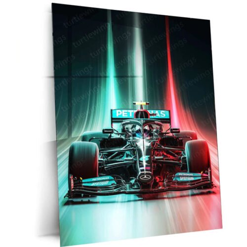 Mercedes-AMG F1 Metal Poster | Silver Arrows Racing Artwork | Formula 1 Wall Decor