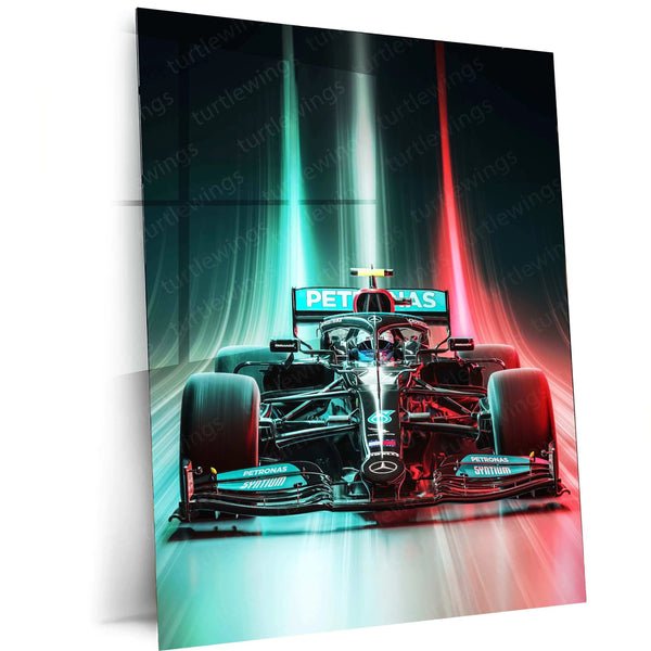 Mercedes-AMG F1 Metal Poster | Silver Arrows Racing Artwork | Formula 1 Wall Decor