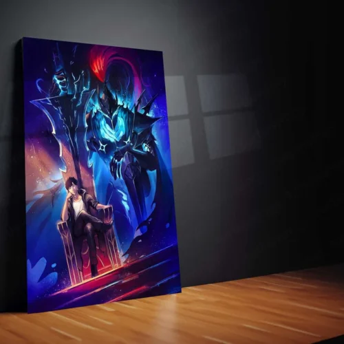 Sung Jin-Woo & Igris ? Solo Leveling Metal Poster | Shadow Monarch & Knight Wall Frame - Image 2