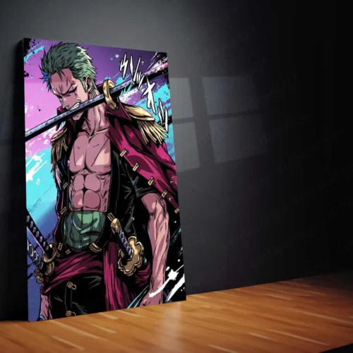 Anime Metal Poster | Zoro Power ? Three Sword Style Metal Poster | Roronoa Zoro One Piece Wall Frame - Image 2