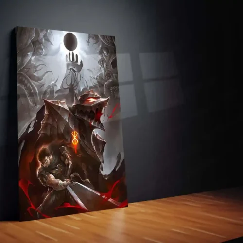 Anime Metal Poster | Berserk Eclipse ? The Black Swordsman?s Rage Metal Poster | Dark Fantasy Anime Wall Frame - Image 2