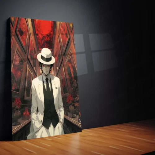 Muzan Kibutsuji Metal Frame ? Demon Slayer Poster | Elegant Villain in Mirror Hallway | Dark Anime Decor for Kimetsu no Yaiba Fans - Image 2