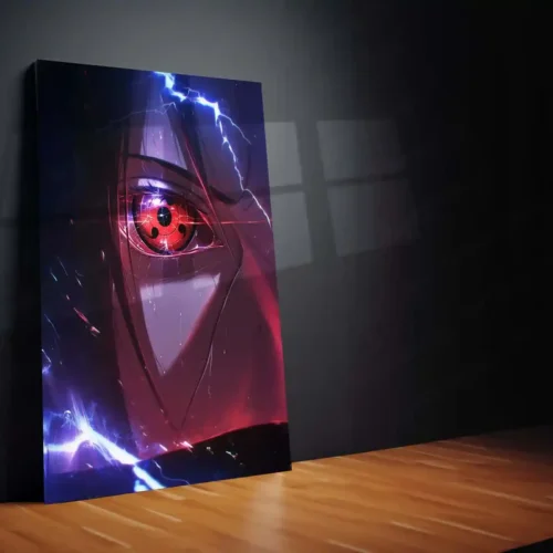 Itachi Uchiha in the Dark Metal Frame ? Close-Up Akatsuki Naruto Poster | Shadowed Sharingan Wall Art | Anime Villain Decor - Image 2