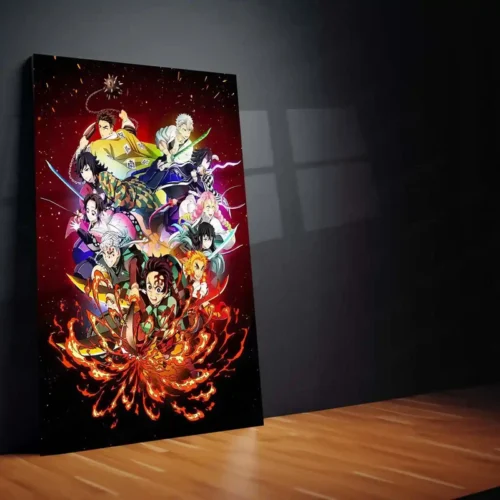 Anime Metal Poster | Demon Slayer ? Hashira Flame Burst Metal Poster | Kyojuro Rengoku Wall Frame - Image 2