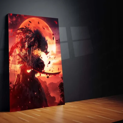 Anime Metal Poster | Inosuke Hashibira Metal Poster | Demon Slayer Wall Art | Beast Breathing Warrior Decor - Image 2