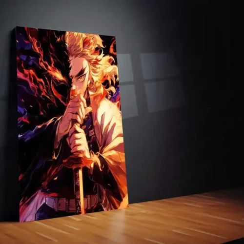 Anime Metal Poster | Flame Hashira ? Kyojuro Rengoku Metal Poster | Demon Slayer Anime Wall Frame - Image 2
