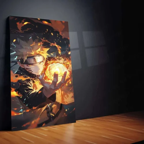 Naruto Uzumaki Metal Poster | Naruto Anime Wall Art | Rasengan & Kurama Decor - Image 2