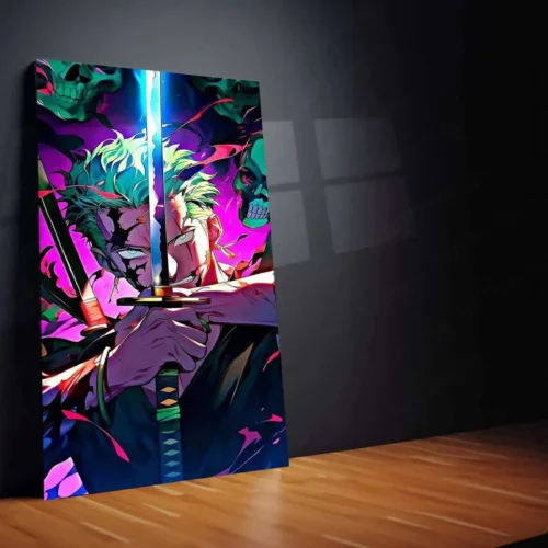 Roronoa Zoro Metal Poster | One Piece Anime Wall Art | Santoryu Sword Style Decor - Image 2