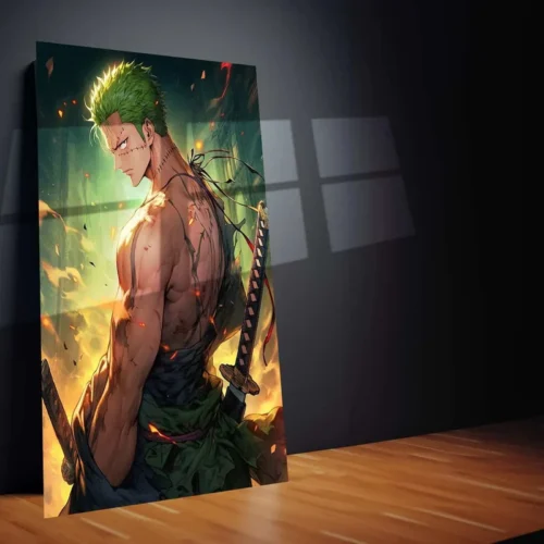 Roronoa Zoro Metal Poster | One Piece Swordsman Wall Art | Anime Warrior Print - Image 2