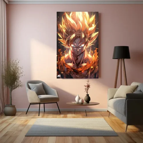 Goku Metal Poster | Dragon Ball Z Super Saiyan Wall Art - Image 3