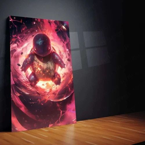 Squirtle Metal Poster ? Pok?mon Wall Art in HD Orange & Black Design - Image 2