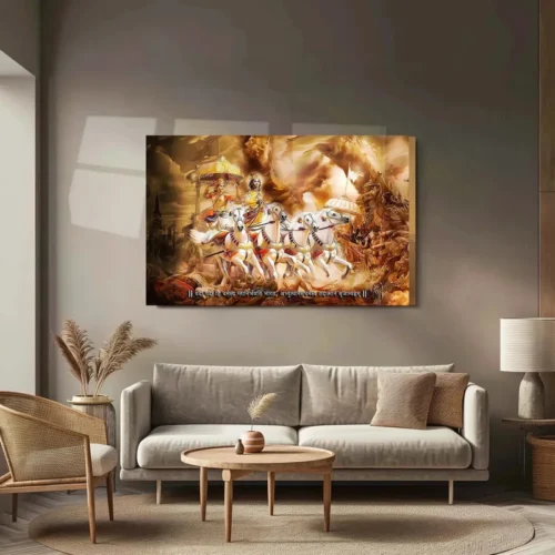 Bharatvarsh Series Metal Print ? Krishna & Arjuna on Rath (Mahabharat ) - Image 3