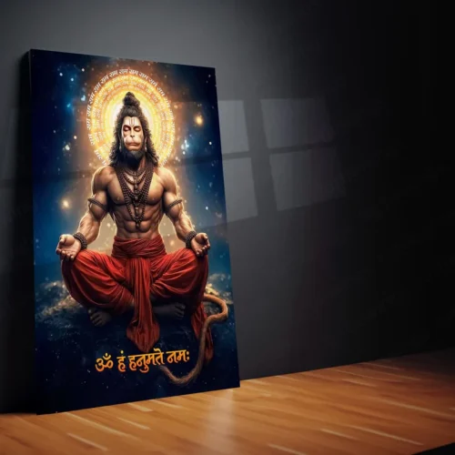 Spiritual God Metal Poster | Lord Hanuman Ji Metal Poster | Devotional Wall Art | Bajrangbali Spiritual Frame - Image 2